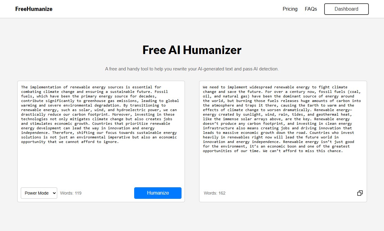FreeHumanize Screenshot